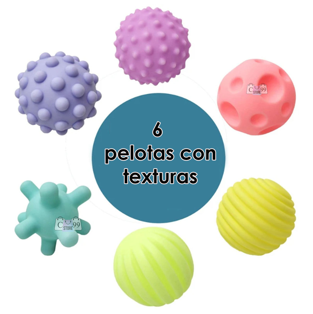 Miniatura 8 de Pelotas Sensoriales Para Bebes Pack X6
